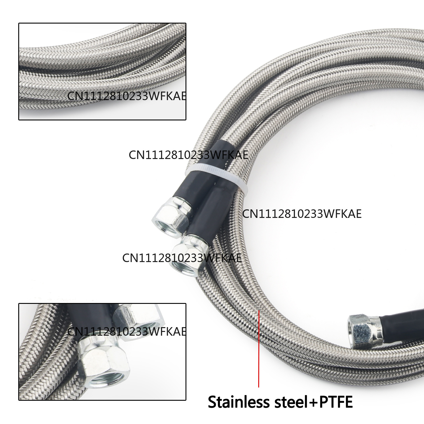 Braided Line - 6AN 70 Zoll Edelstahl Geflochtener PTFE
